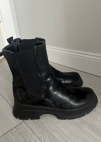 Siyah Platform Topuklu Gotik Kadın Bot - Görsel 5