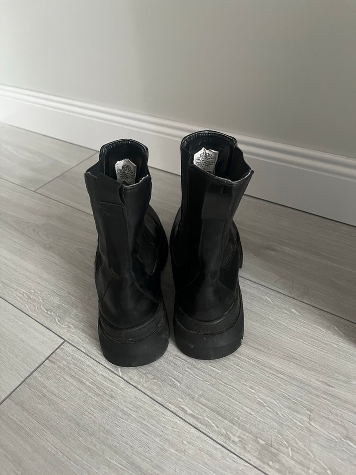 Siyah Platform Topuklu Gotik Kadın Bot - Görsel 4