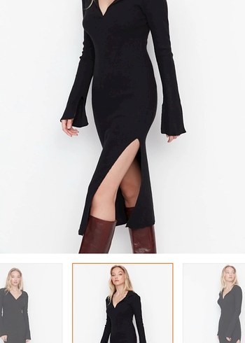 Yırtmaçlı elbise - Görsel 3