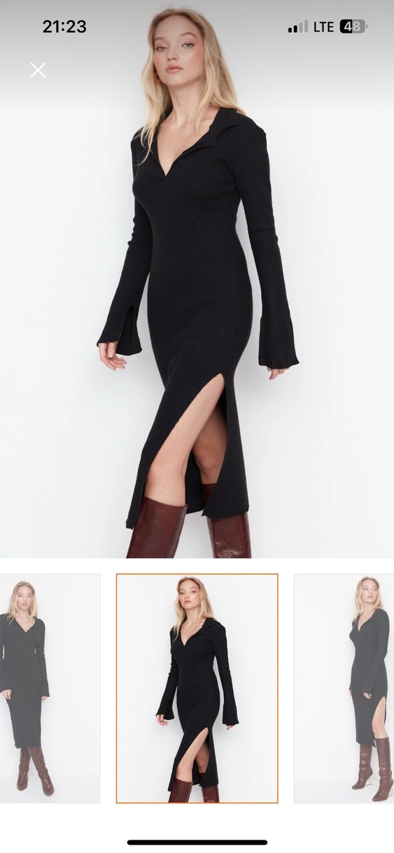 Yırtmaçlı elbise - Görsel 3