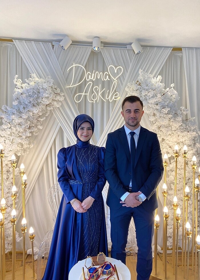 Lacivert abiye - Görsel 2