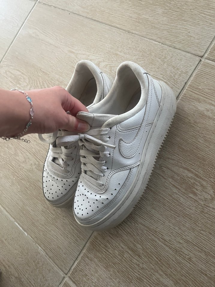 Beyaz Platform Topuklu Minimalist Kadın Spor Ayakkabı - Görsel 4