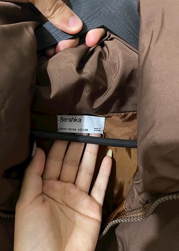 s Beden Kahverengi Yüksek Yakalı Kadın Mont
