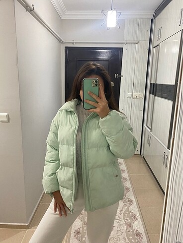 36 Beden trendyol yeşil mont