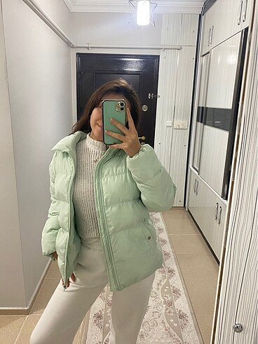36 Beden turkuaz Renk trendyol yeşil mont