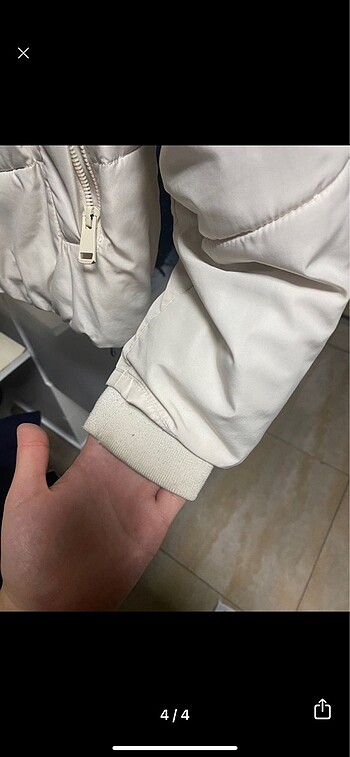 m Beden beyaz Renk Zara şişme mont