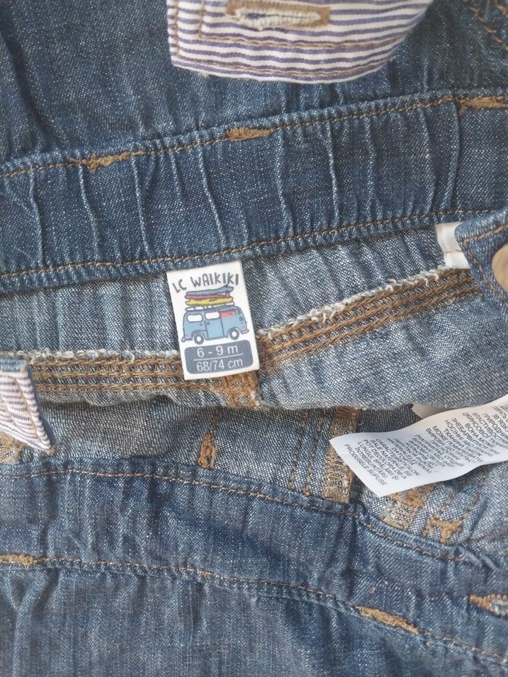 Mavi Nakışlı Erkek Kot Slopet - Görsel 4