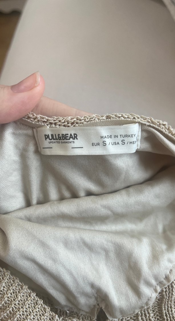 Bej V Yakalı Triko Uzun Plaj Elbisesi - Görsel 3