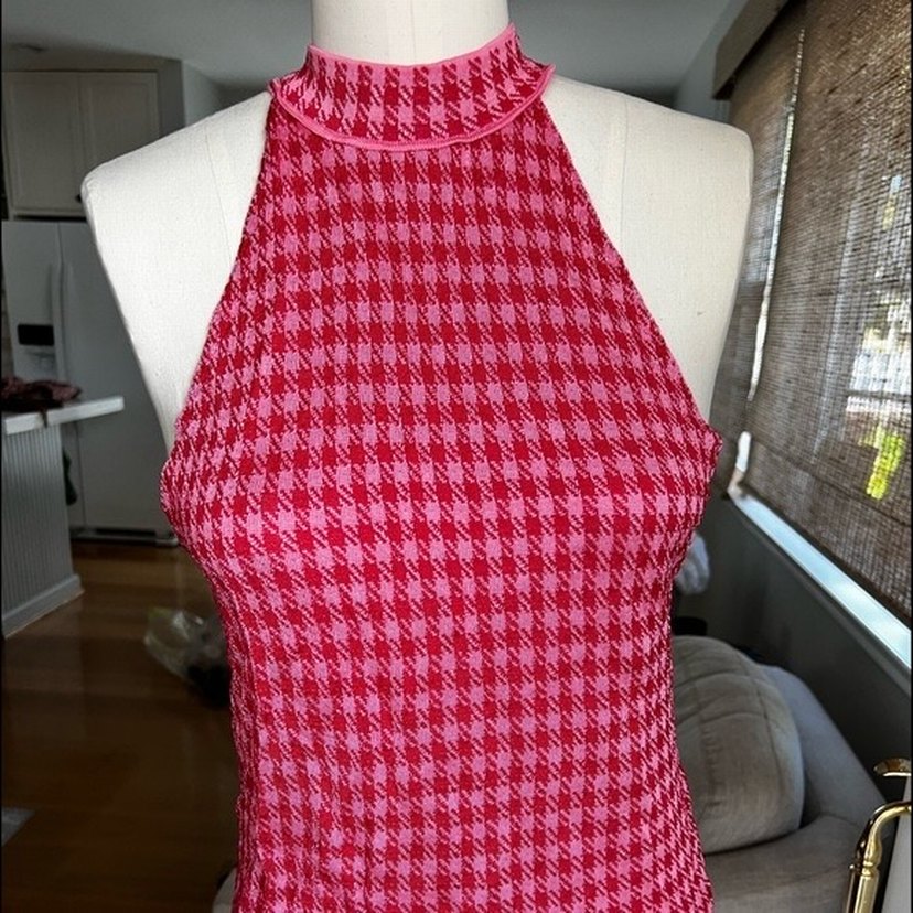 Kırmızı Zara Halter Yaka Bluz - Görsel 3