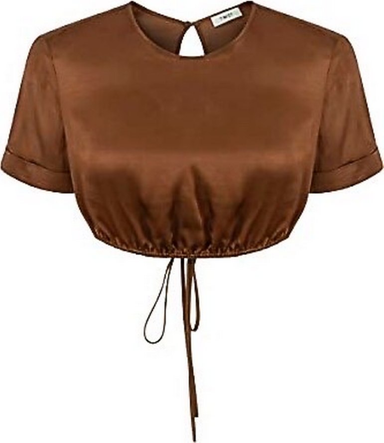 Kahverengi Bağcıklı Crop Top Twist - Görsel 2