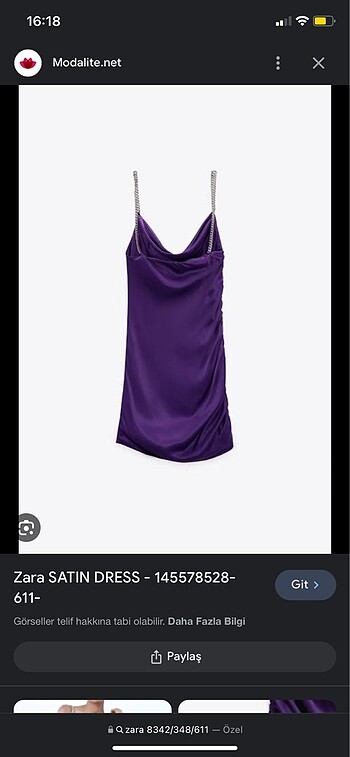 Zara Mor Elbise - Görsel 2