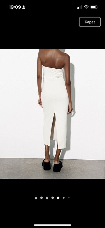 Zara Straplez Beyaz Nikah Nişan Söz Elbisesi - Görsel 5