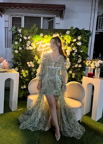 Yeşil Abiye Elbise - Görsel 3