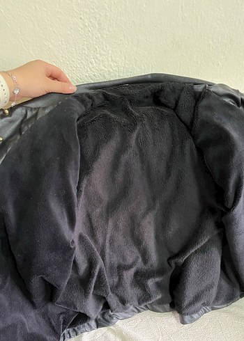 42 Beden Kadın Siyah Deri Biker Ceket