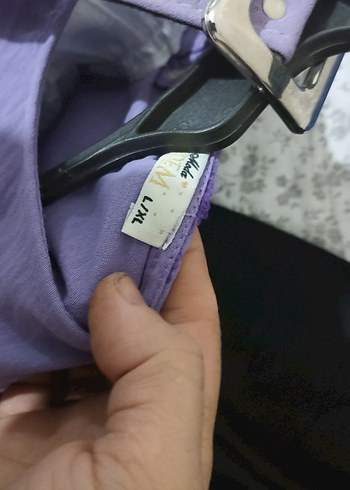 40 Beden Uzun Kollu Mor Volanlı Uzun Elbise