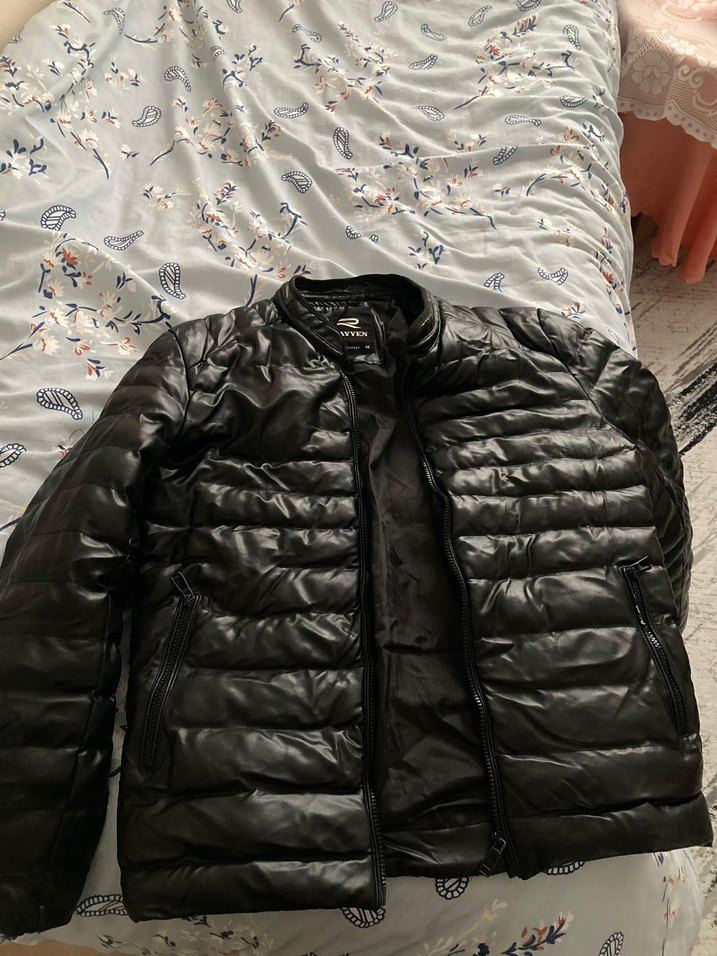 Siyah Deri Kadın Kışlık Mont - Görsel 3