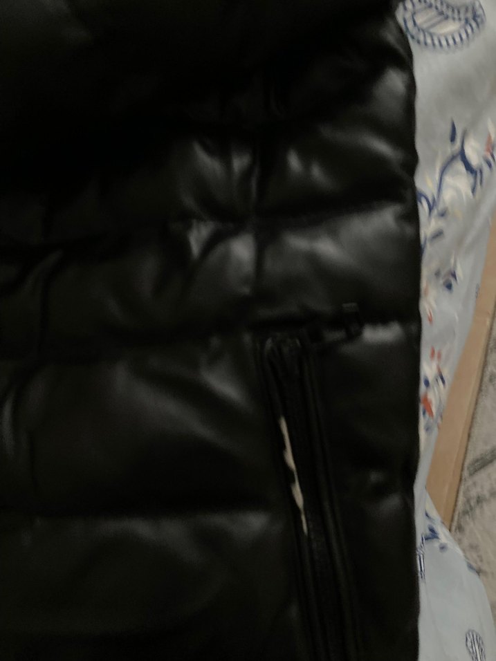 Siyah Deri Kadın Kışlık Mont - Görsel 5