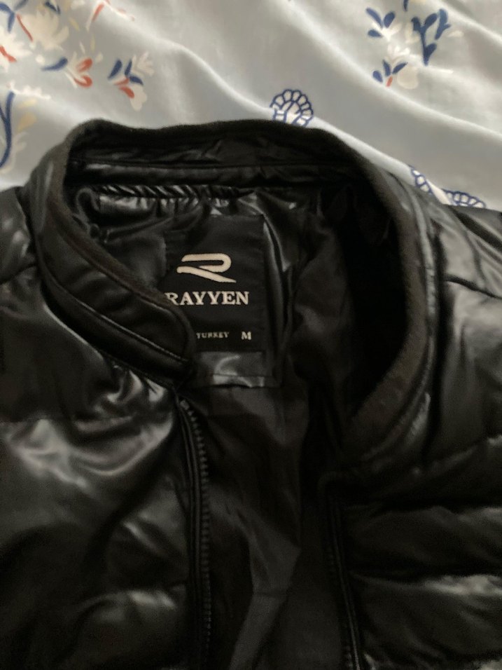 Siyah Deri Kadın Kışlık Mont - Görsel 4