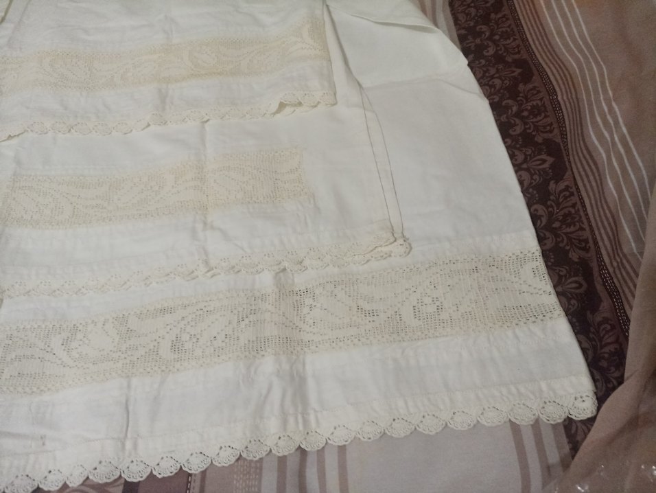 Krem Dantelli Beyaz Çarşaf Seti - Görsel 5