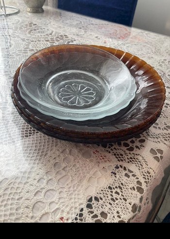 Parlak kahverengi 4 adet yemek tabağı - Görsel 8