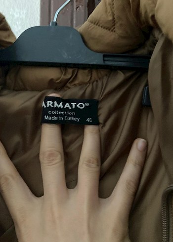 Kemerli Bej Kadın Uzun Kışlık Mont - Görsel 5