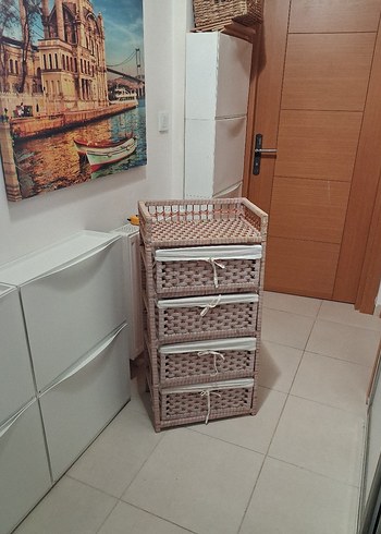 rattan hasır Çekmeceli Dolap - Görsel 6