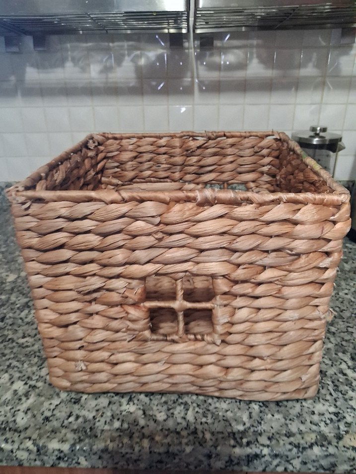 Bej Hasır Saklama Sepeti - Görsel 2