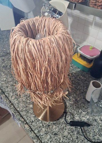 ıkea hasır abajur lamba rattan - Görsel 4