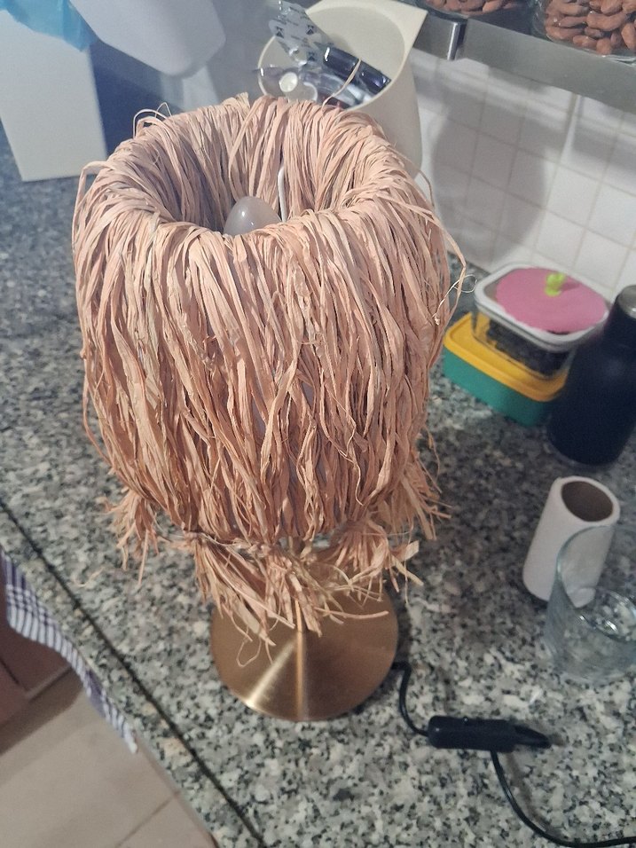 ıkea hasır abajur lamba rattan - Görsel 4