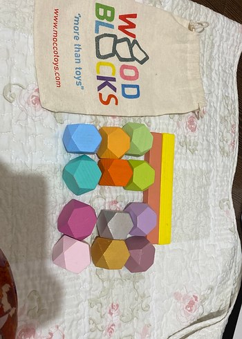 Pastel Renkli Ahşap Bloklar Eğitici Oyuncak