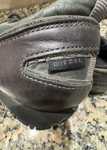 39 Beden gri Renk Diesel Siyah gerçek deri spor ayakkabı.