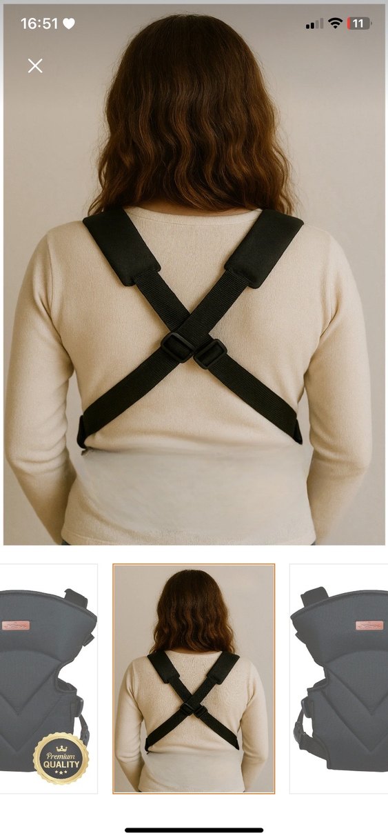 Molmini Siyah Bebek kanguru - Görsel 2