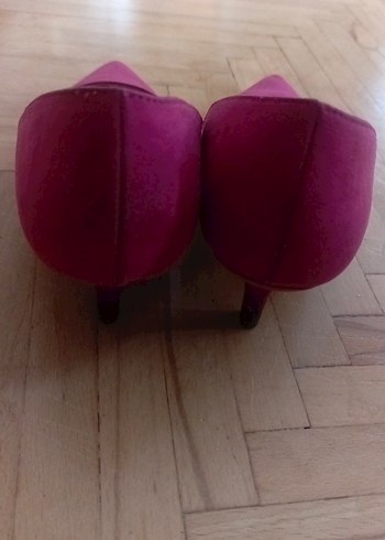 Pembe Süet Stiletto Topuklu Kadın Ayakkabı - Görsel 4