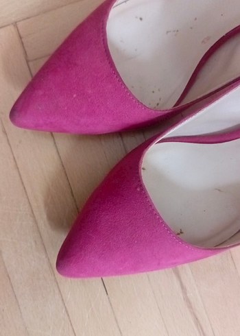 Pembe Süet Stiletto Topuklu Kadın Ayakkabı - Görsel 2