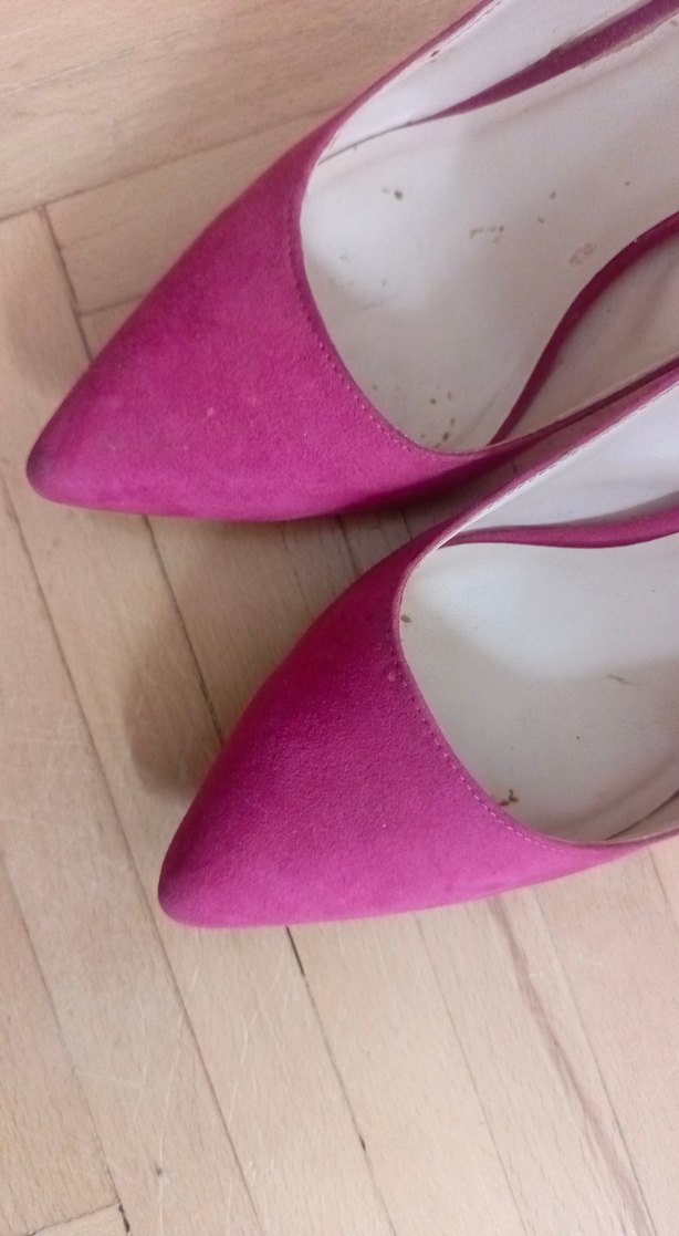 Pembe Süet Stiletto Topuklu Kadın Ayakkabı - Görsel 2