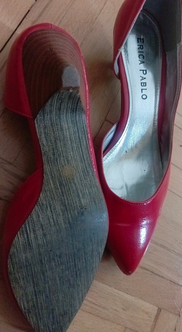 Kadın Parlak Kırmızı Stiletto Mini Topuklu Ayakkabı - Görsel 4