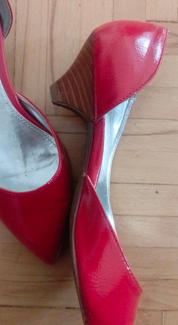 Kadın Parlak Kırmızı Stiletto Mini Topuklu Ayakkabı - Görsel 3