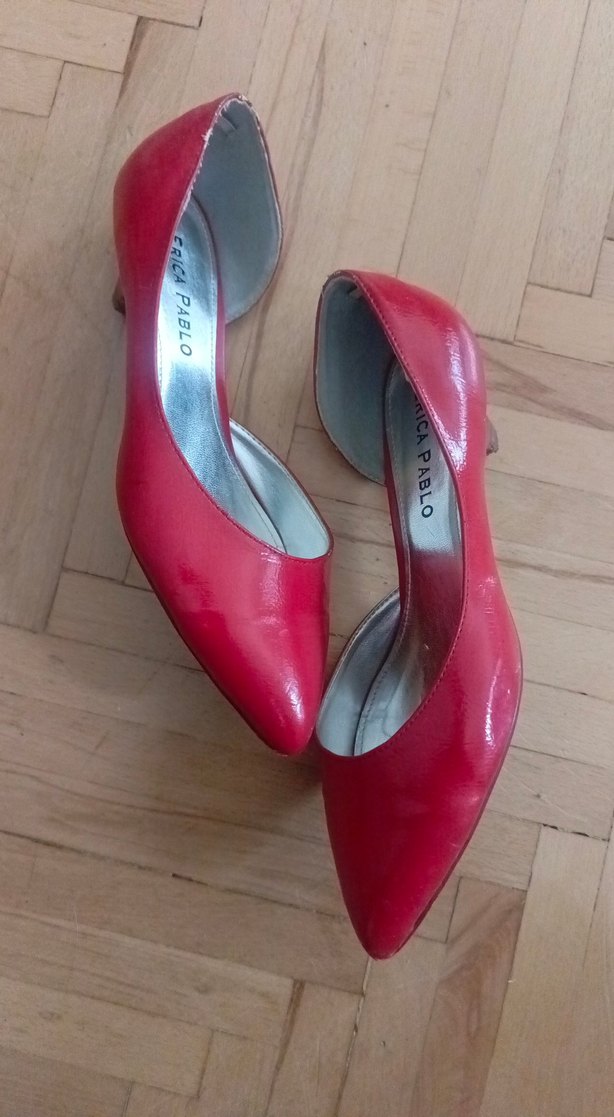 Kadın Parlak Kırmızı Stiletto Mini Topuklu Ayakkabı - Görsel 2