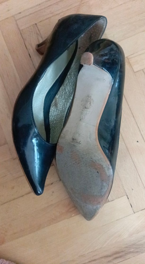 Siyah Parlak Stiletto Topuklu Kadın Ayakkabı - Görsel 4