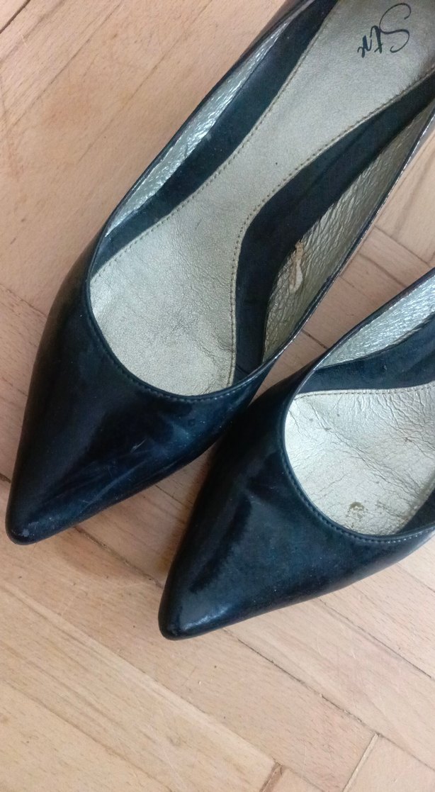 Siyah Parlak Stiletto Topuklu Kadın Ayakkabı - Görsel 2