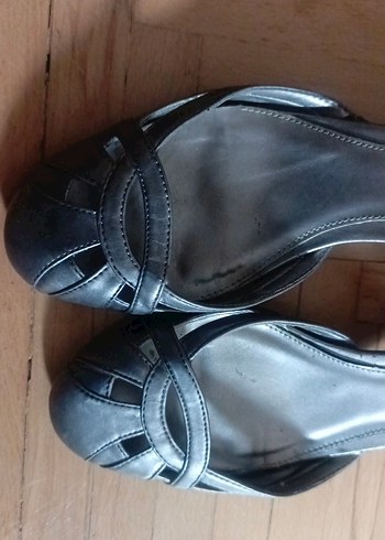 Gri Kadın Dolgu Topuklu Ayakkabı - Görsel 4