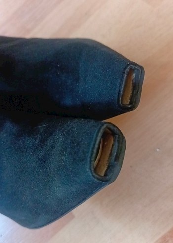 Siyah Süet İnce Topuklu Kadın Bot - Görsel 3