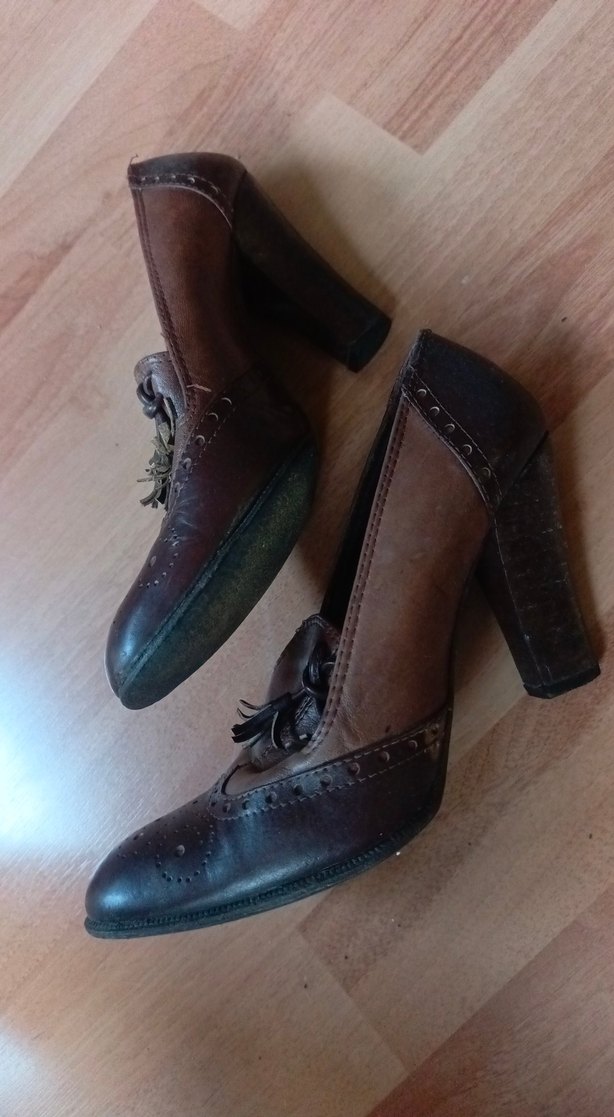 Kahverengi Deri Püsküllü Vintage ayakkabı - Görsel 3