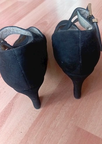 Siyah Süet Kadın Klasik Topuklu Ayakkabı - Görsel 6