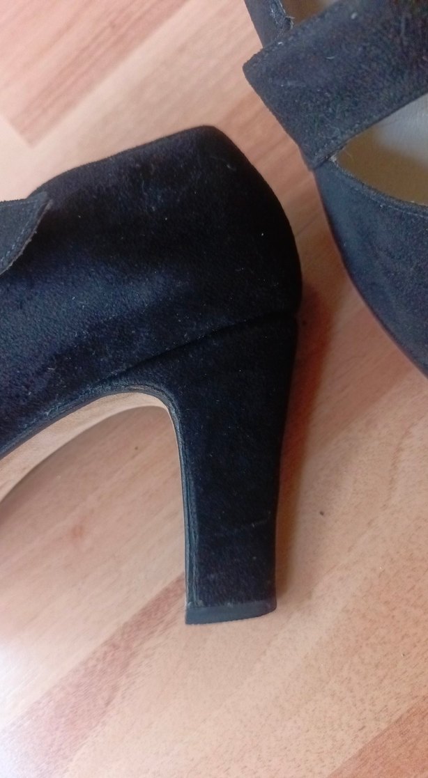 Siyah Süet Kadın Klasik Topuklu Ayakkabı - Görsel 5