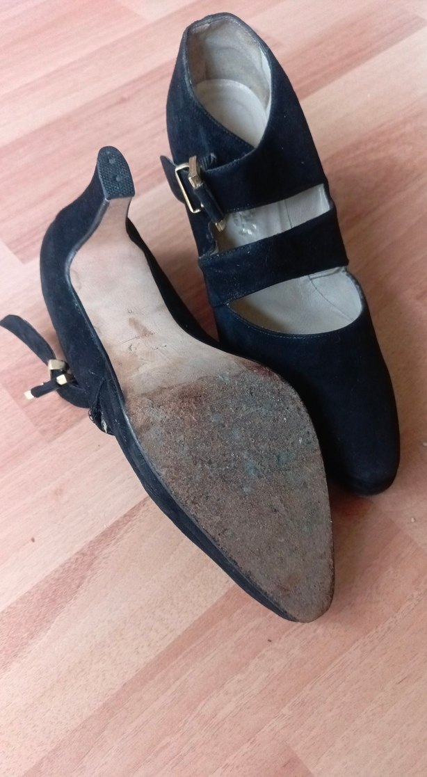 Siyah Süet Kadın Klasik Topuklu Ayakkabı - Görsel 4