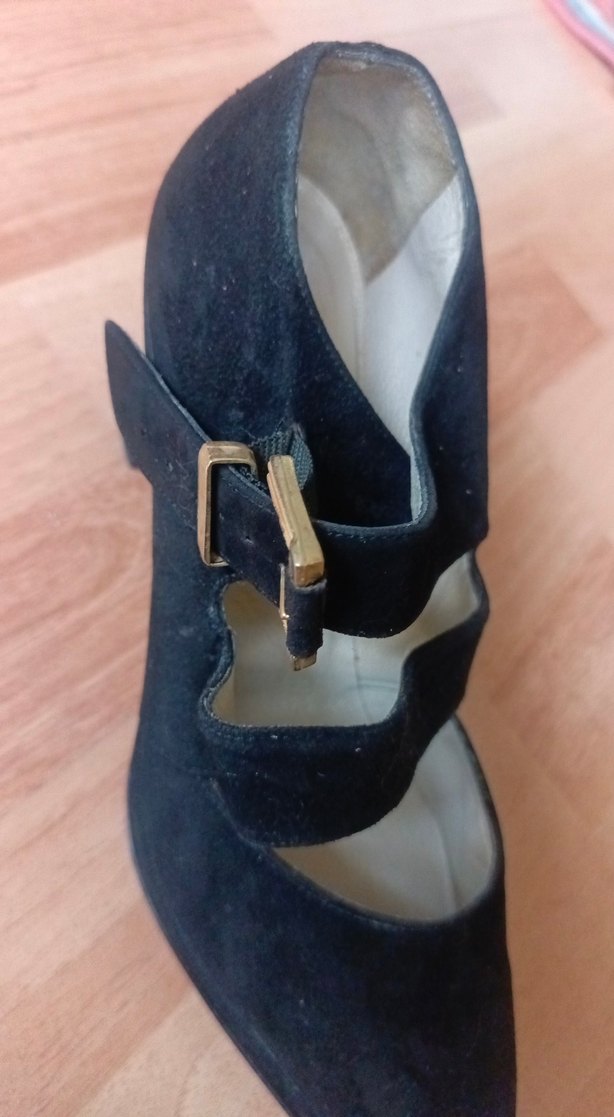 Siyah Süet Kadın Klasik Topuklu Ayakkabı - Görsel 3