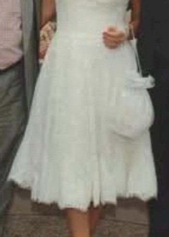 Dantel Detaylı Straplez orta Mini Vintage Gelinlik - Görsel 15