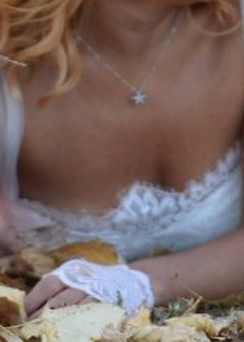 Dantel Detaylı Straplez orta Mini Vintage Gelinlik - Görsel 5