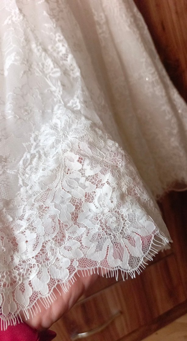 Dantel Detaylı Straplez orta Mini Vintage Gelinlik - Görsel 3